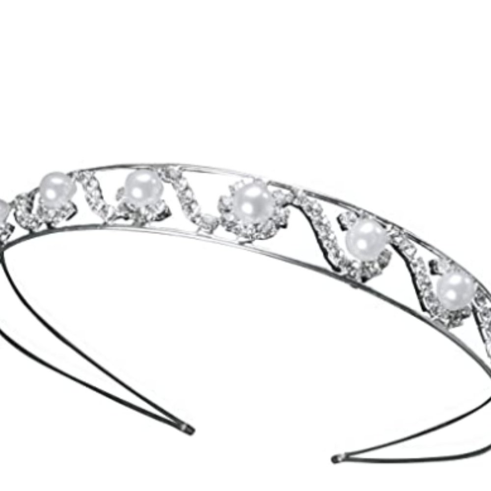 Wedding Rhinestone Faux Pearl Headband NWT